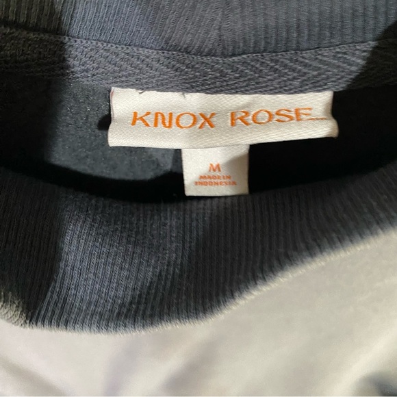 Knox Rose Ruched Side Tie Mock Neck Sweatshirt Womens medium dark Gray - Picture 4 of 5
